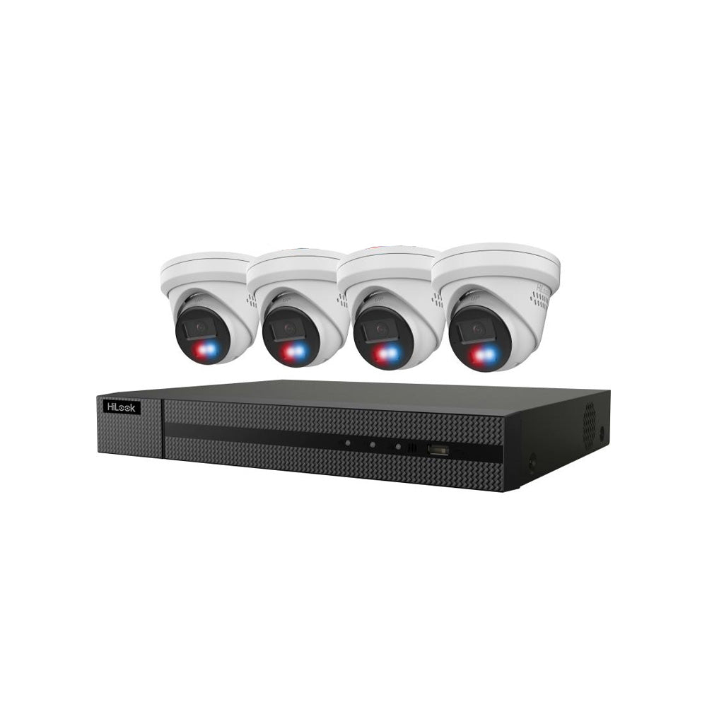 HiLook IK-4248TH-MH/PL 4-Channel 8MP Red & Blue SHL NVR Kit | 2TB pre-installed HDD NVR