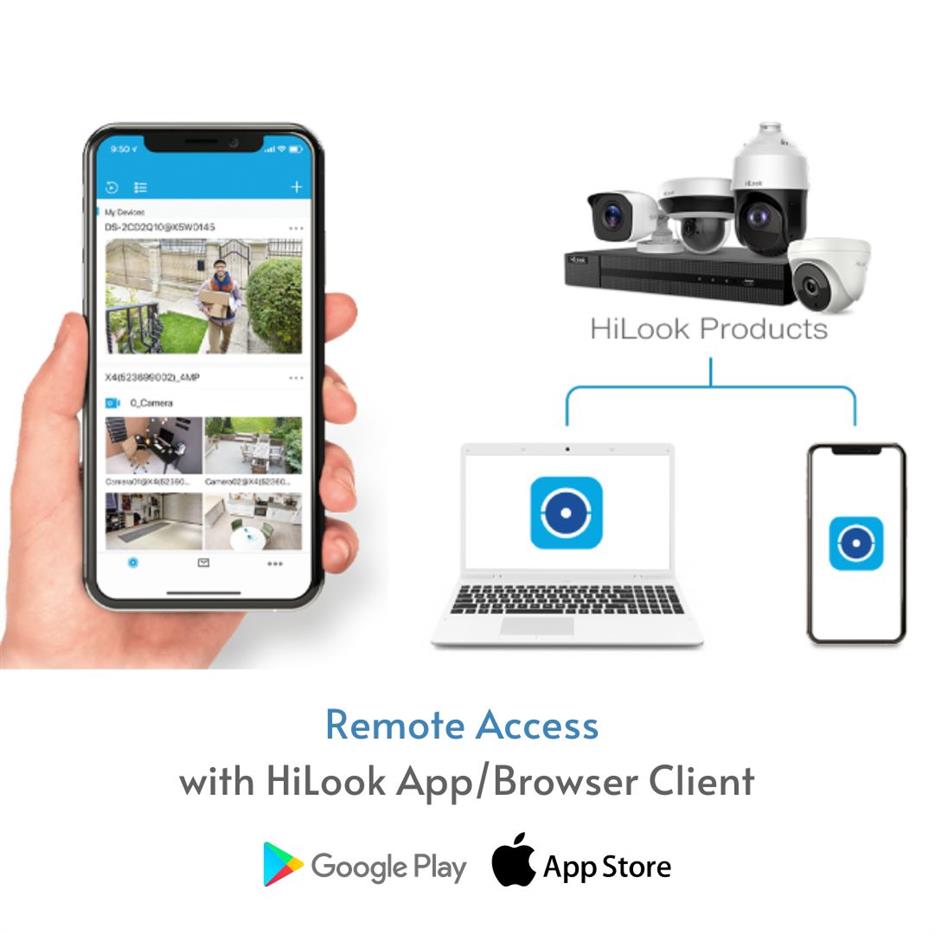 HiLook IPC-T240H 2.8mm 4MP PoE Turret Fotilo