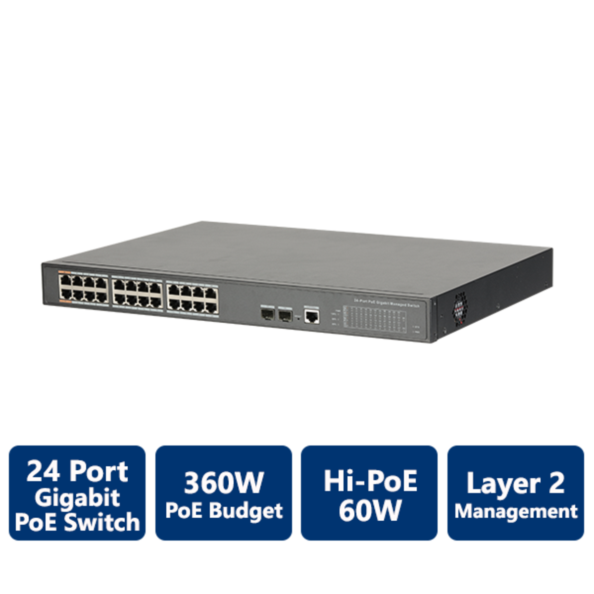 24-Port PoE Gigabit Managed Switch(ACC-IP-POE-DH-42A26-24GT)