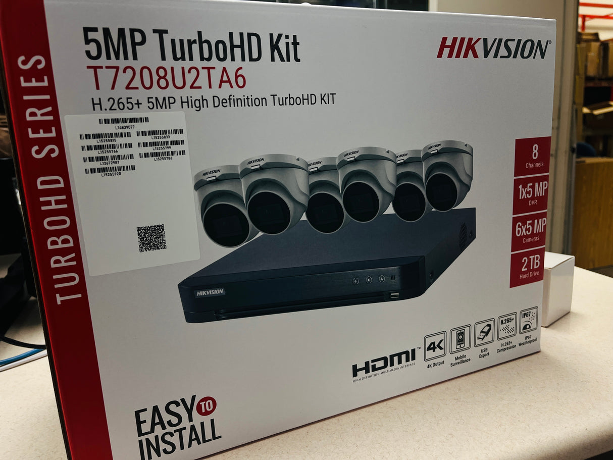 Hikvision 5MP 8-kanala TurboHD-Kompleto (T7208U2TA6)