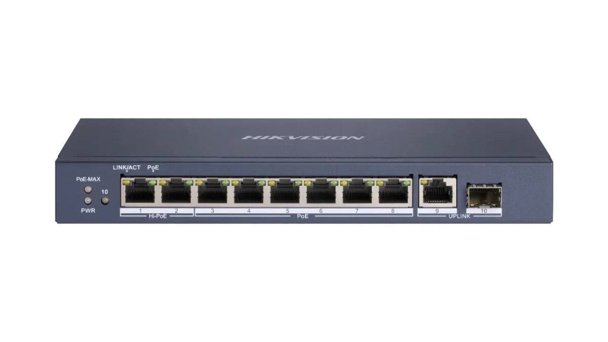 8 Port Gigabit Unmanaged POE Switch (DS-3E0510HP-E)