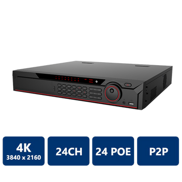 24Channel 1.5U 24PoE 4K&H.265 4 SATA Pro Network Video Recorder(NVR-NV54A24-P24-4K-S2)