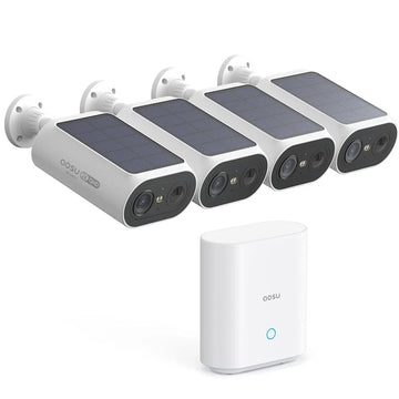 Solar Security Cameras Wireless Outdoor, 4 Cam-Kit, No Monthly Fees, Local Storage, Home Security Cameras System with Integrated Solar Panel, Easy Setup, 2K Color Night Vision, 5G & 2.4G WiFi