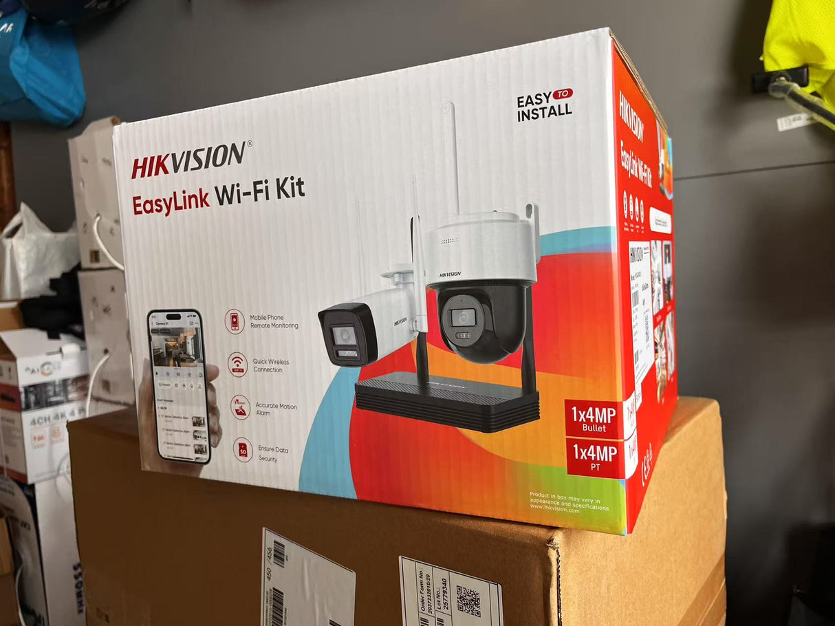Hikvision 4MP H.265 One bullet + One PTDome WiFi NVS Kit (NKS424W03H)