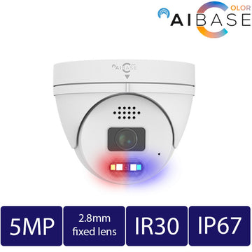 5MP Active Deterrence Full Color Fixed Lens IP Turret