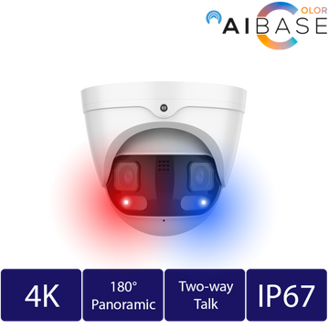 4K Deterrence Dual-Lens Panoramic IP Turret (CAM-IP3158W-DL-PV-AI)