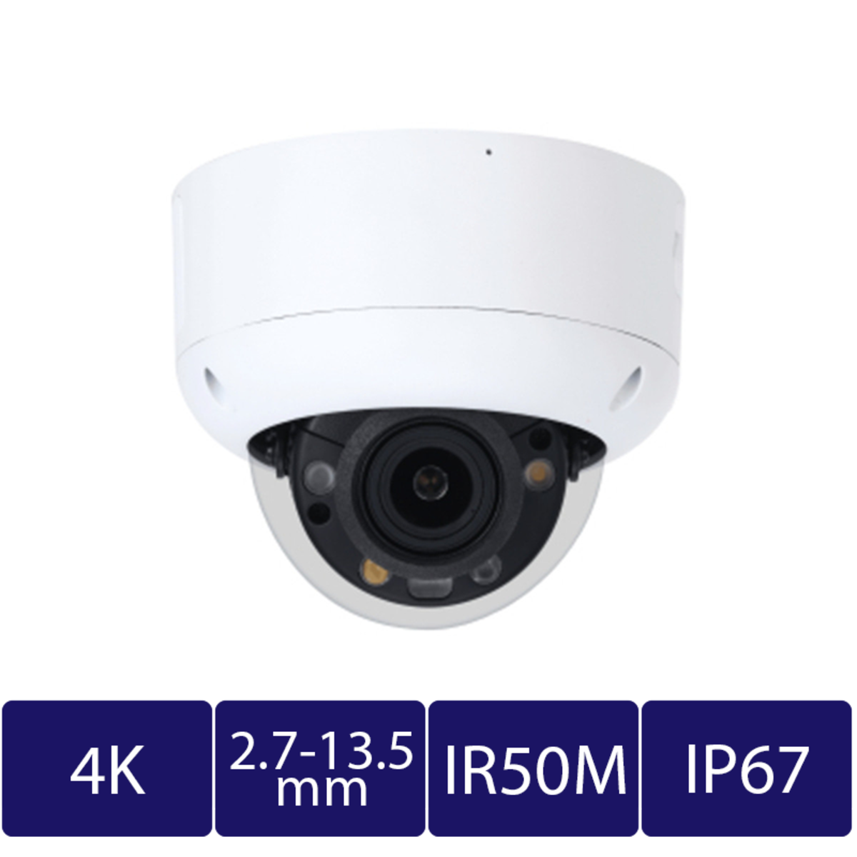 8MP Smart Dual Illumination Active Deterrence Vari-focal Dome Network Camera (CAM-IP9338R-A-PV-Z-AI)