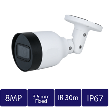 8MP True WDR IR Mini IP Bullet, 2.8mm Fixed(CAM-IP9718T-28)