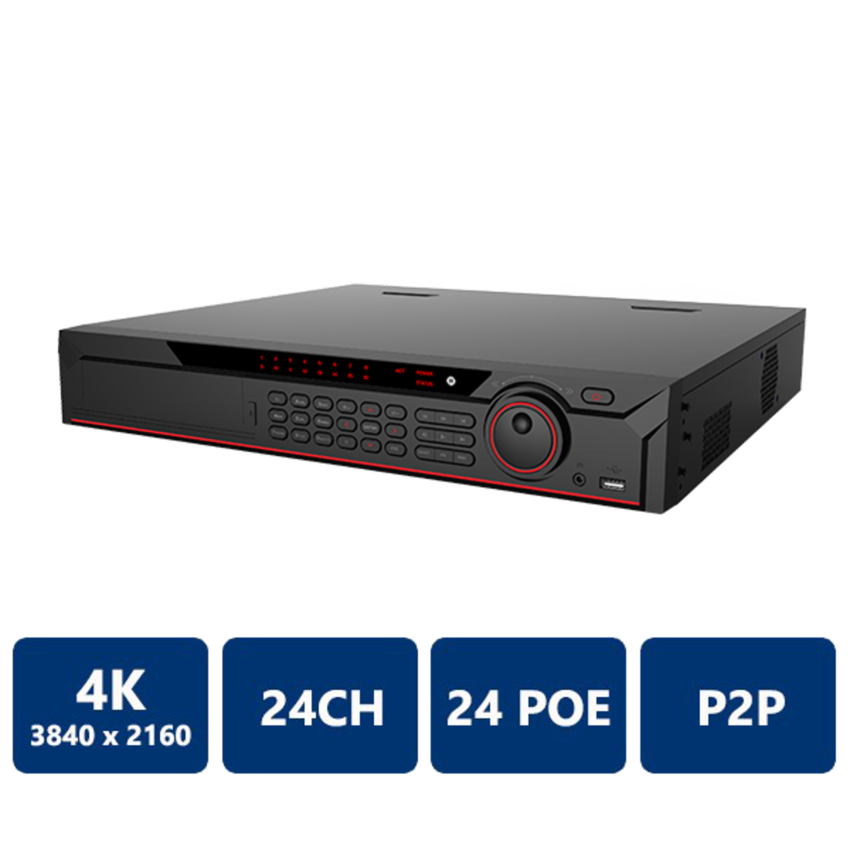 24Channel 1.5U 24PoE 4K&amp;H.265 4 SATA Pro Network Video Recorder(NVR-NV54A24-P24-4K-S2)