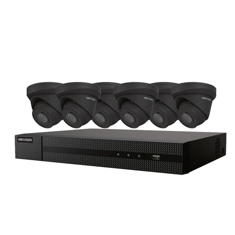 Hikvision EKI-K82T46B 8-Kanala 8MP/4K PoE NVR kun 2TB HDD & 6 4MP Nokta Vizia Nigra Tureta Fotiloj Ilaro