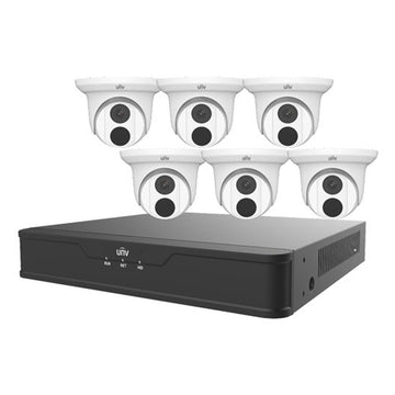 UNV EK-S31P8T46T2-V3 8CH PoE NVR with 2TB HDD and 6x4MP IR Turret Cameras with Built in Mic Kit