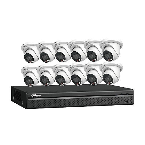 Dahua N464E124C 12-Camera 4MP VU-MORE PoE Kit with 16-Channel 4K NVR & 4TB HDD