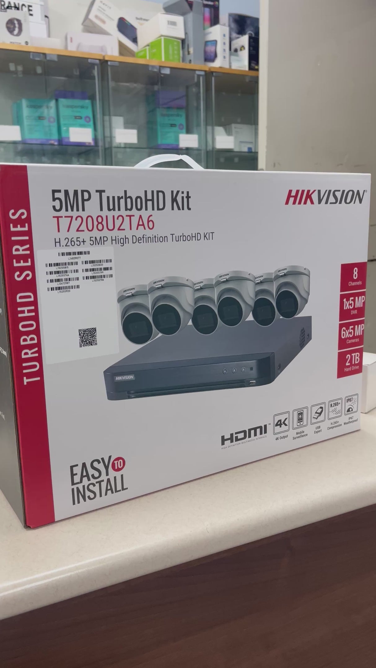 Hikvision 5MP 8-kanala TurboHD-Kompleto (T7208U2TA6)